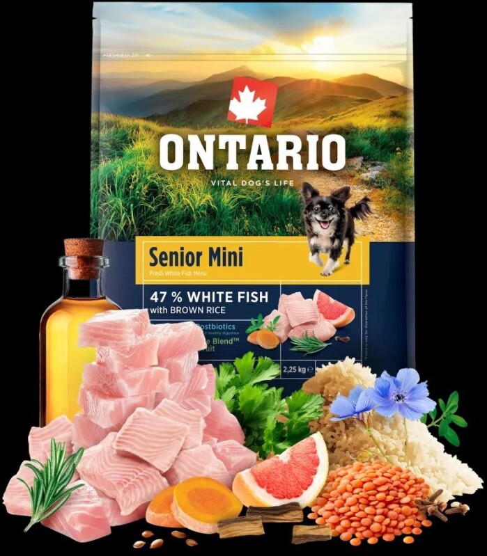 Ontario Senior Mini Fish & Brown Rice 2,25kg